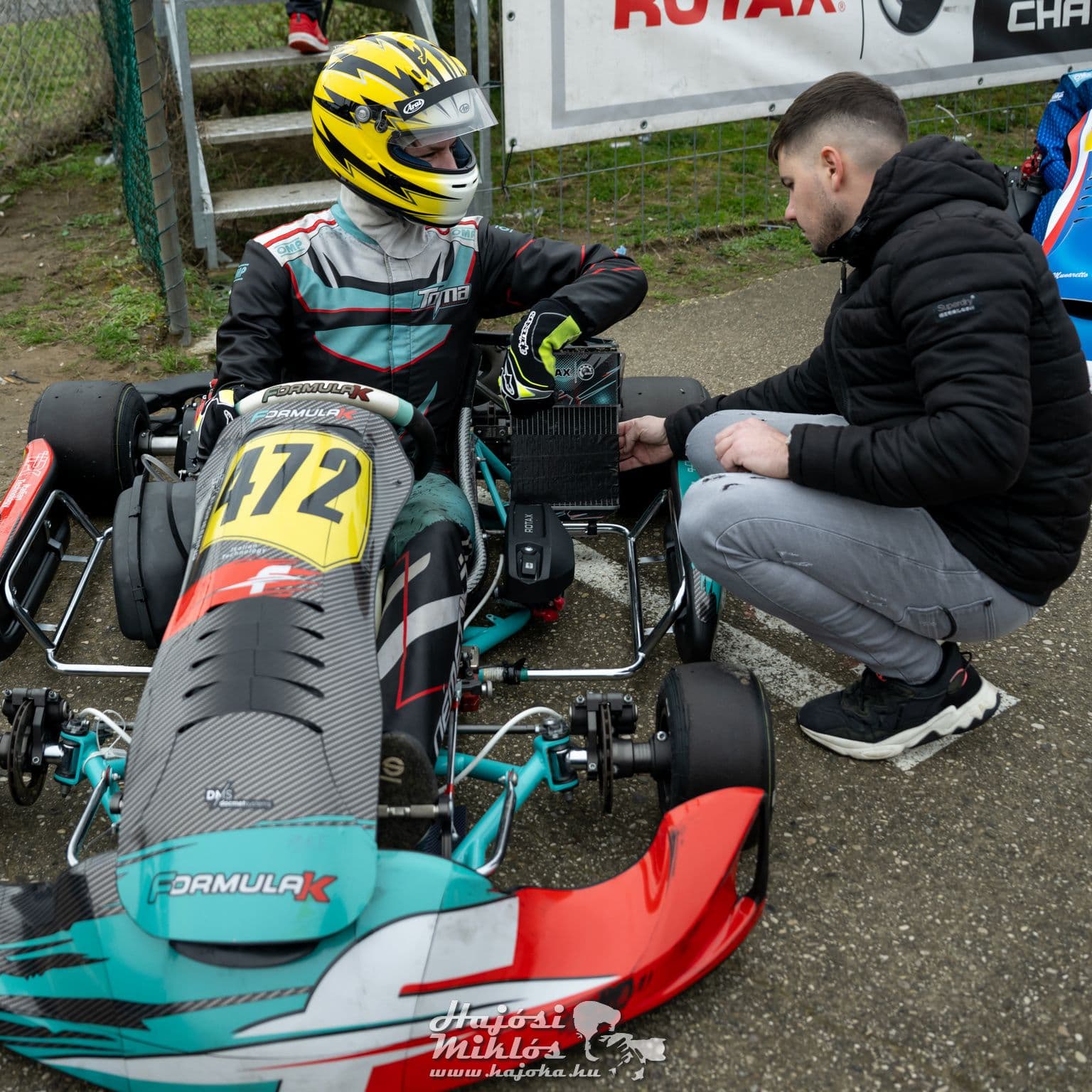 Kart #472 in the paddock with Donát at the wheel, Jesolo